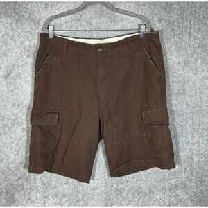 Urban Pipeline Canvas Cargo Shorts Mens Size 38 Brown‎ Cotton Pockets Bermuda